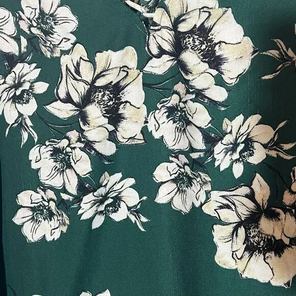 Sanctuary Anthropologie Women Top Small Size Green Floral Long Bell Sleeve - Picture 7 of 9